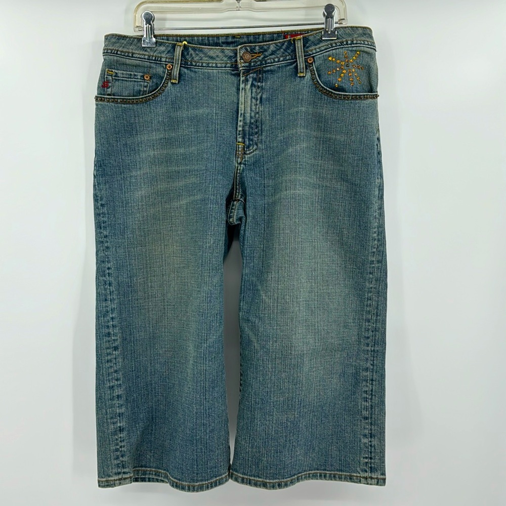 Seven 7 Premium Denim Capri Jeans with embellished pockets-SIZE 16